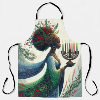 Delantal Kwanzaa Mujer hermosa con Kinara