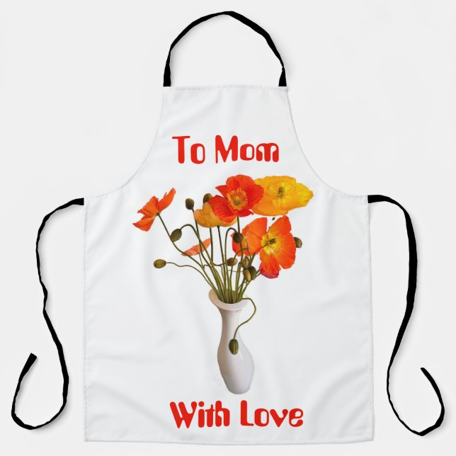 Delantal La amapola colorida brillante con el mensaje (Anverso)