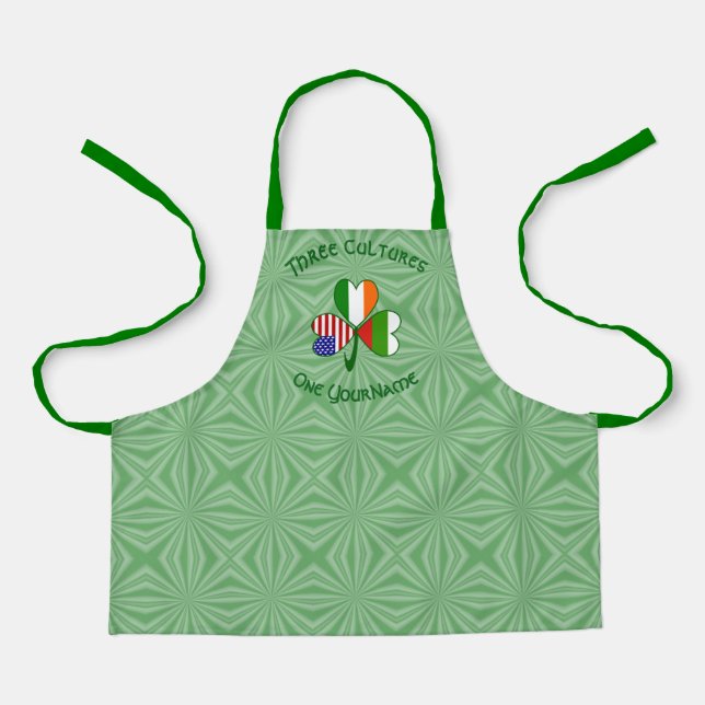 Delantal La bandera búlgara irlandesa norteamericana Shamro (Anverso)