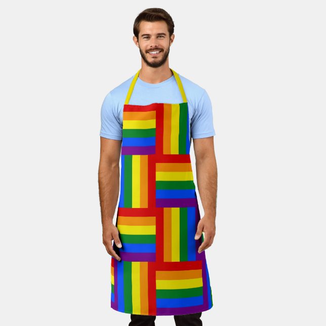Delantal La bandera del Orgullo LGBTQ+ inspiró a Apron (Gastado)