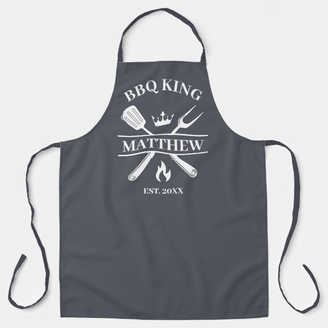 Delantal La barbacoa del Rey de barbacoa personalizada (Anverso)