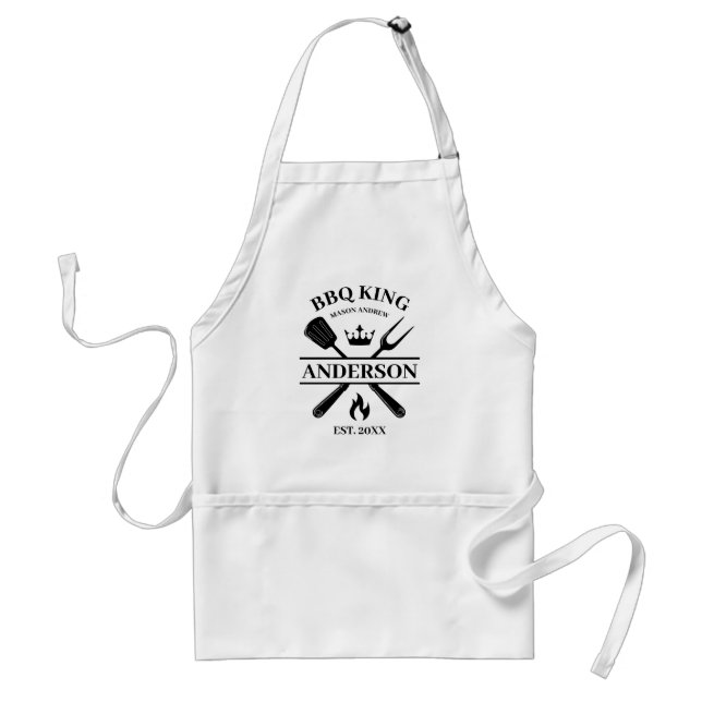 Delantal La barbacoa del Rey de barbacoa personalizada (Frente)