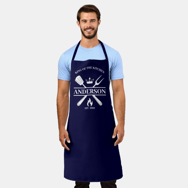 Delantal La barbacoa personalizada del Rey de la Cocina (Gastado)