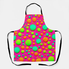 Delantal La burbuja vibrante pop del diseño de color