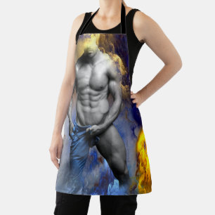 Delantal La camiseta sin camisa de SlipperyJoe's Man sudoro