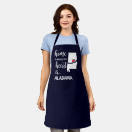 Delantal La casa de Alabama es donde está el corazón