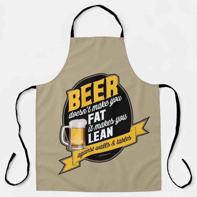 Delantal La Cerveza Te Hace Inclinado (Anverso)