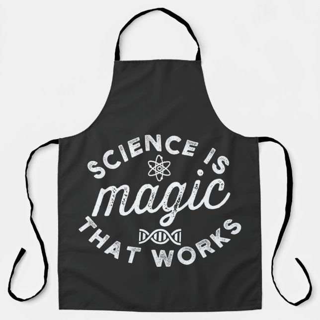 DELANTAL LA CIENCIA ES MÁGICA QUE FUNCIONA (Anverso)
