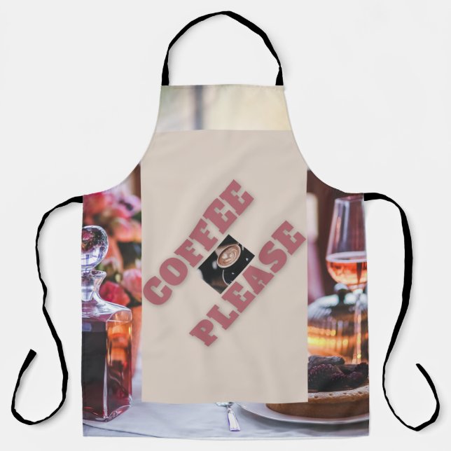 Delantal La cintura de cocina del diseñador Unisex "Café po (Anverso)
