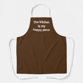 Delantal La cocina es mi Happy Place Brown Apron
