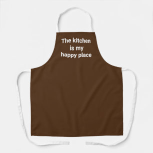 Delantal La cocina es mi Happy Place Brown Apron