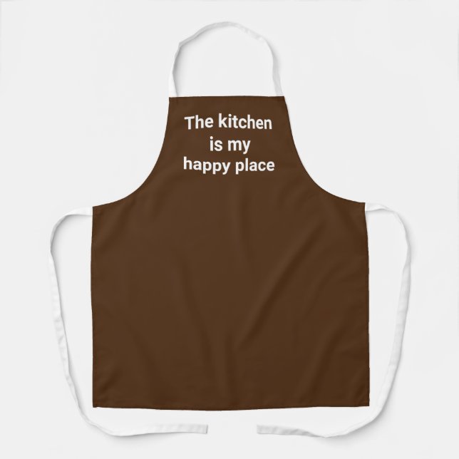 Delantal La cocina es mi Happy Place Brown Apron (Anverso)