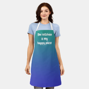Delantal La cocina es mi lugar feliz Apron azul verde