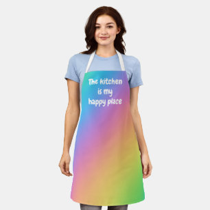 Delantal La cocina es mi lugar feliz, el arco iris