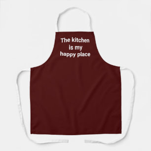 Delantal La cocina es mi lugar feliz Maroon Apron
