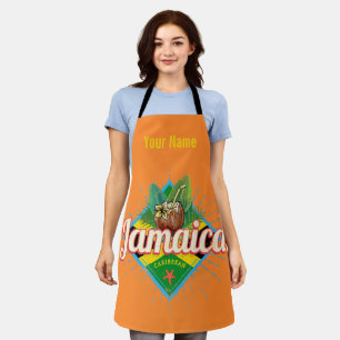 Delantal La cosecha de las vacaciones de la bandera retro d