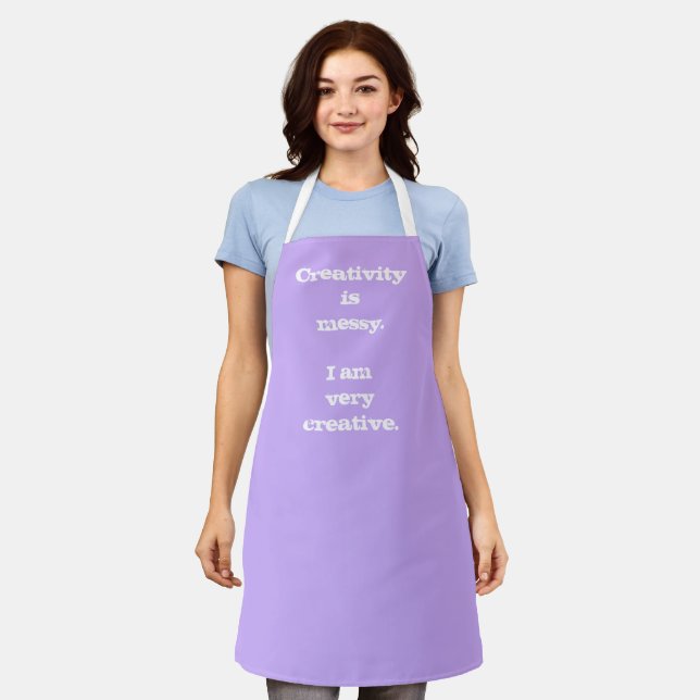 Delantal La creatividad es desordenada. Funny Apron (Gastado)