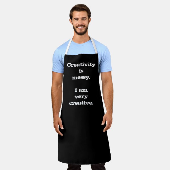 Delantal La creatividad es desordenada. Funny Apron (Gastado)