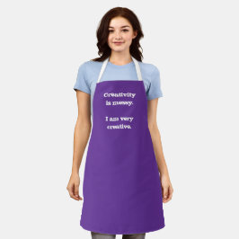 Delantal La creatividad es desordenada. Funny Purple Apron