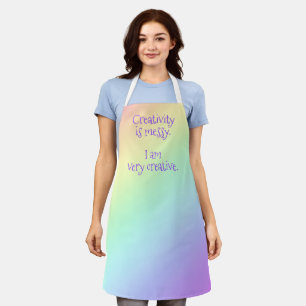 Delantal La creatividad es un divertido arcoiris