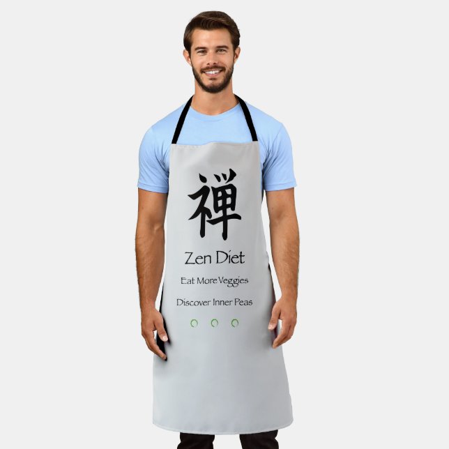 Delantal La dieta zen come más verduras (Gastado)