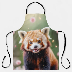 Delantal La diversión de los animales del Panda Rojo Minist