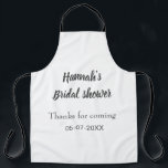 Delantal La ducha de novia agrega el nombre de la fecha año<br><div class="desc">diseño editable</div>