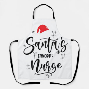Delantal La enfermera favorita de Santa Navidad 