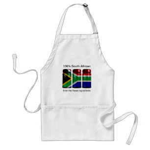 Delantal La especia de la bandera de Suráfrica sacude el
