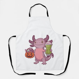 Delantal La espeluznante Axolotl sostiene Matcha y trata Ha