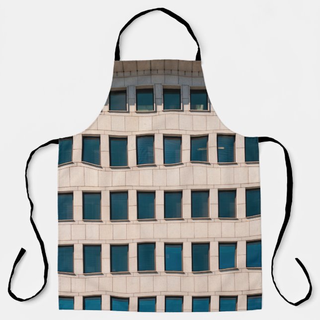 Delantal La fachada del edificio moderno de forma rectangul (Anverso)