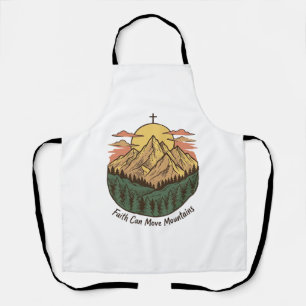 Delantal La Fe Puede Mover Montañas Camiseta Vintage de Mon