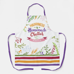 Delantal La felicidad es retazo casero floral y stripes abr