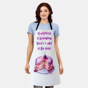 Delantal La felicidad es saber que hay un pastel en el horn