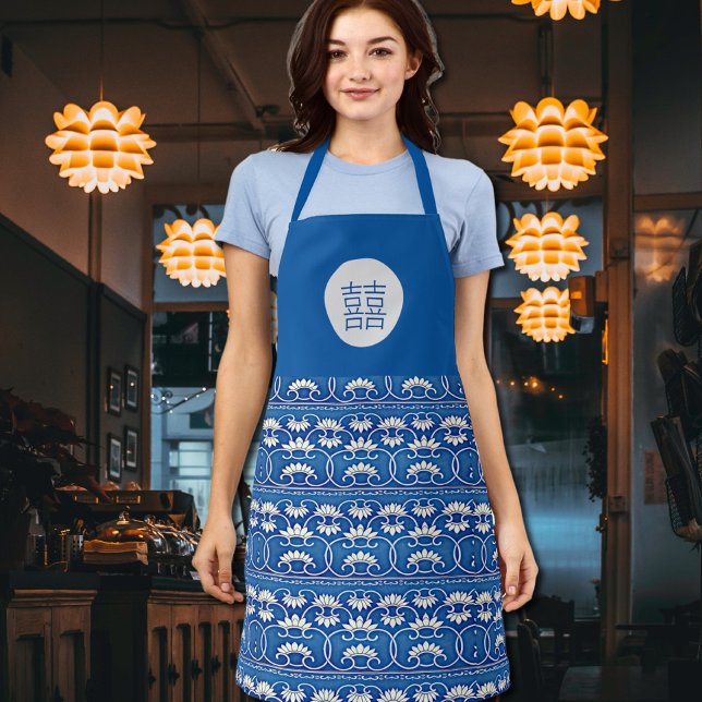 Delantal La floración china: doble felicidad (Subido por el creador)