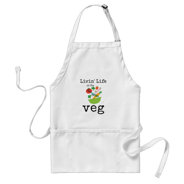 Delantal La Humorística Vegan Livin Life En La Cita De Veg (Frente)