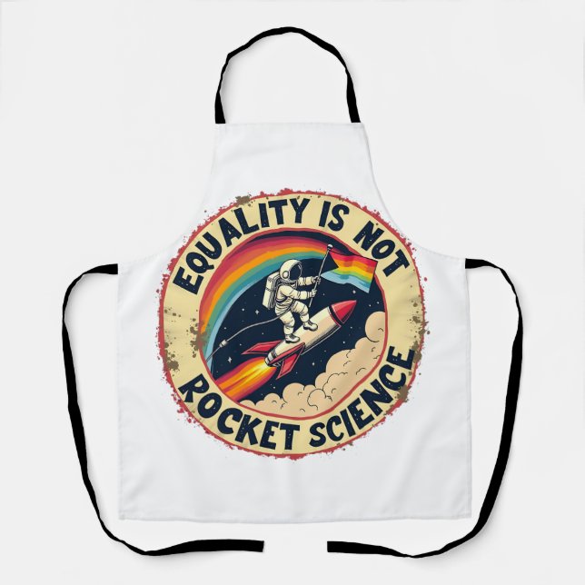 Delantal La igualdad no es ciencia de cohetes, feminismo LG (Anverso)