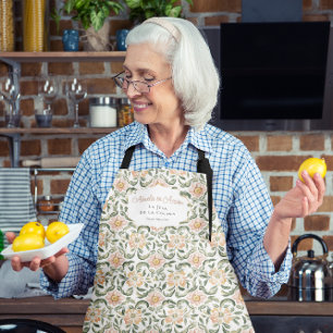 Delantal La Jefa de la Cocina   Floral Mexicana Abuela