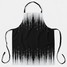 Delantal La Línea En Círculo Hipnótica Negra Y Blanca Estir