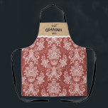 Delantal La mejor abuela que jamás haya visto Navidad<br><div class="desc">Un patrón vintage de toile rojo y blanco decora este delantal Navidad,  con las palabras "la mejor abuela de todos los tiempos". Hace un gran regalo para una abuela que ama hornear. Personalízalo con el nombre de su elección. Diseñado para ti por Blackberry Boulevard.</div>