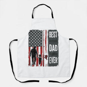 Delantal La mejor bandera de pesca para papá vintage diseño