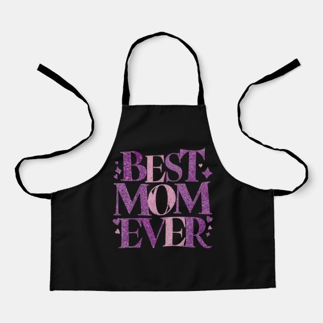 Delantal La mejor madre de la tipografía de moda (Anverso)