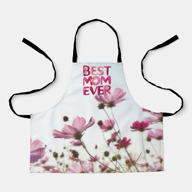 Delantal La mejor madre de una madre moderna y elegante, fl (Anverso)