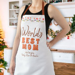 Delantal La mejor madre del mundo florece el día de la madr<br><div class="desc">Mejor Apron del mundo de las flores de flores de la flor del mundo de la flor cubana. Flores dibujadas a mano en hermosos colores primaverales. Crea tu propio regalo personal para una madre por el Día de la Madre, un cumpleaños o Navidades y agrega tus nombres. Puedes cambiarte de...</div>