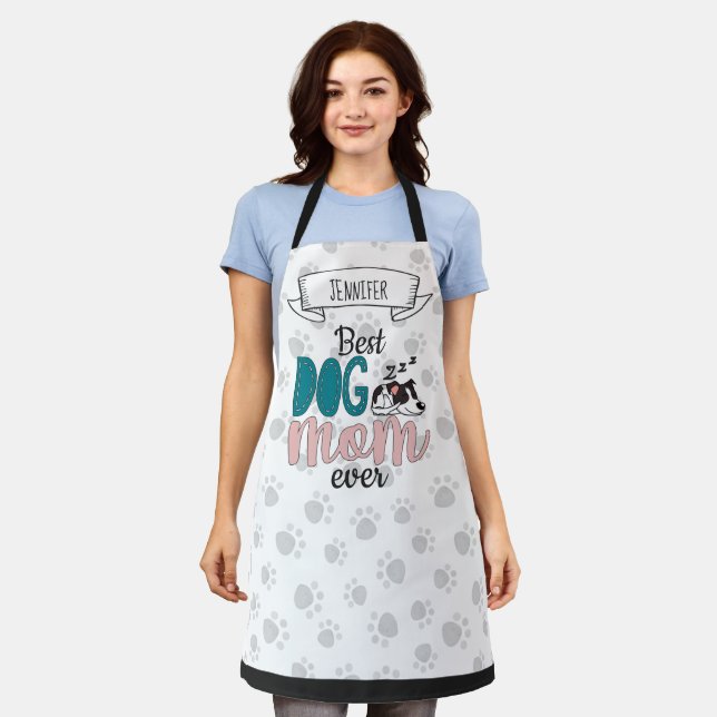 Delantal La mejor madre del perro nunca adorable cachorro d (Gastado)