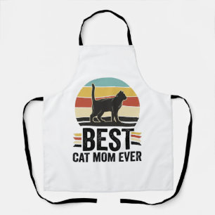 Delantal La Mejor Mamá de Gatos Vintage Gato Negro Diseño R