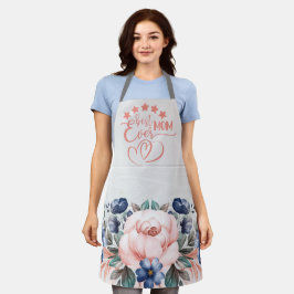 Delantal La mejor mamá del día de las madres de Boho floral