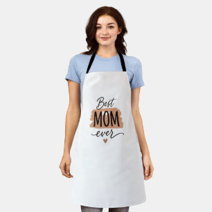Delantal La Mejor Mamá del Mundo Tipografía Minimalista Ado