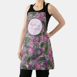Delantal La mejor mamá llena de flores personalizada