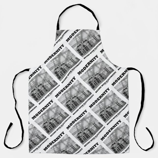 Delantal La Modernidad Comienza Con Los Alambres Eléctricos (Anverso)